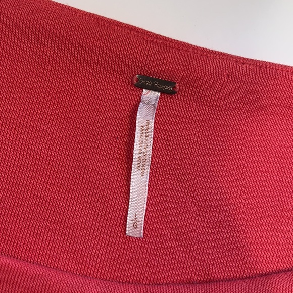 Free people stepping out dress tunic top 3/4 raglan sleeves large striped pink - Picture 8 of 11